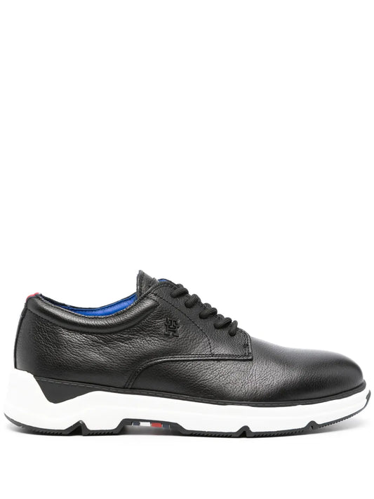 Tommy Hilfiger logo-plaque leather derby shoes 