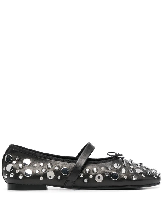 Maje studded leather ballerina shoes