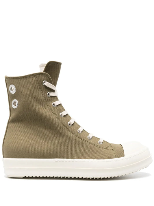 Rick Owens DRKSHDW eyelet-detail canvas high-top sneakers