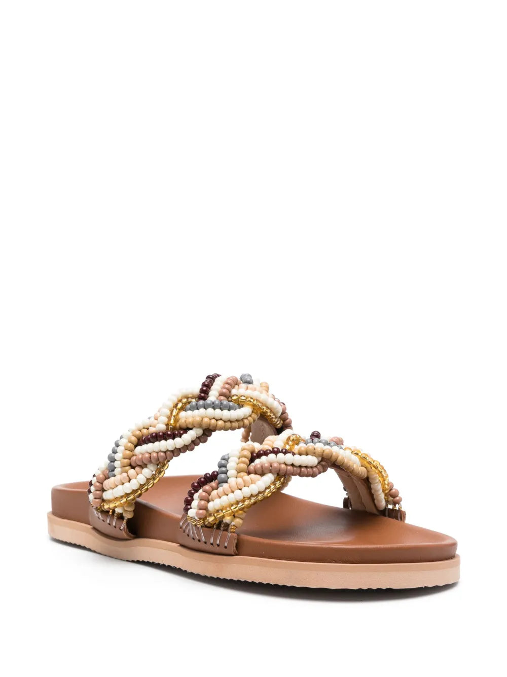 DE SIENA SHOES bead-embellished leather slides