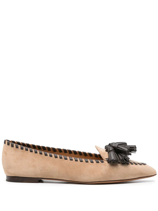 Polo Ralph Lauren tassel-detail leather ballerina shoes 