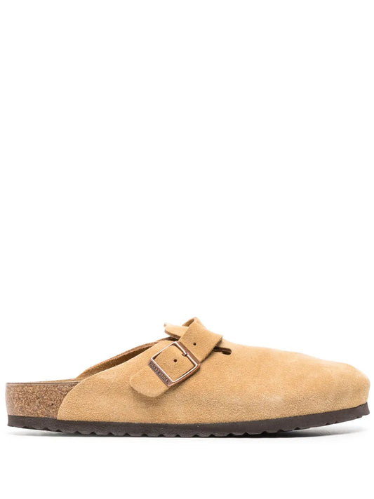 Birkenstock Boston Clog "Suede Leather Latte Cream - Regular/Wide"