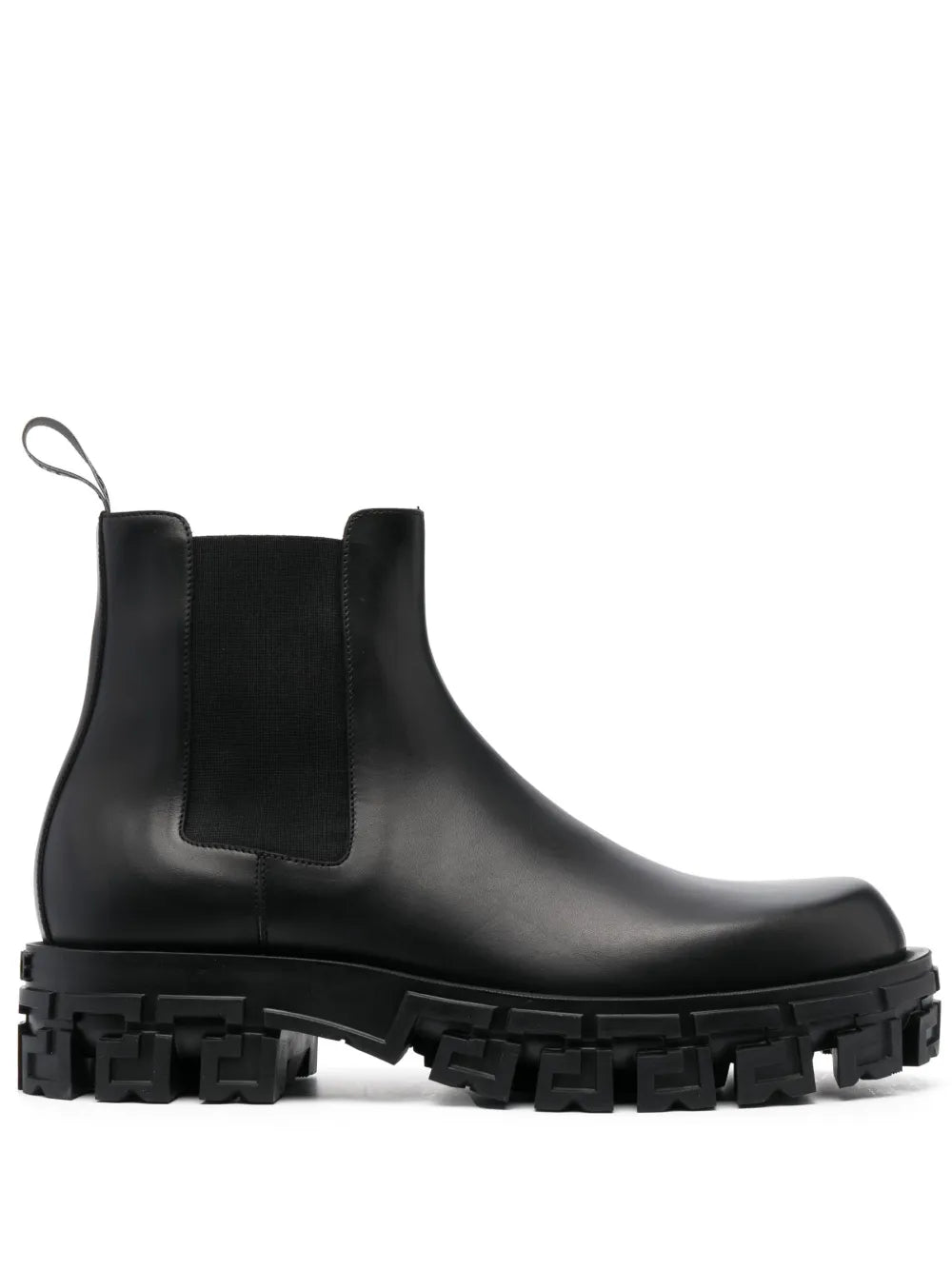 Versace Greca Portico leather Chelsea boots
