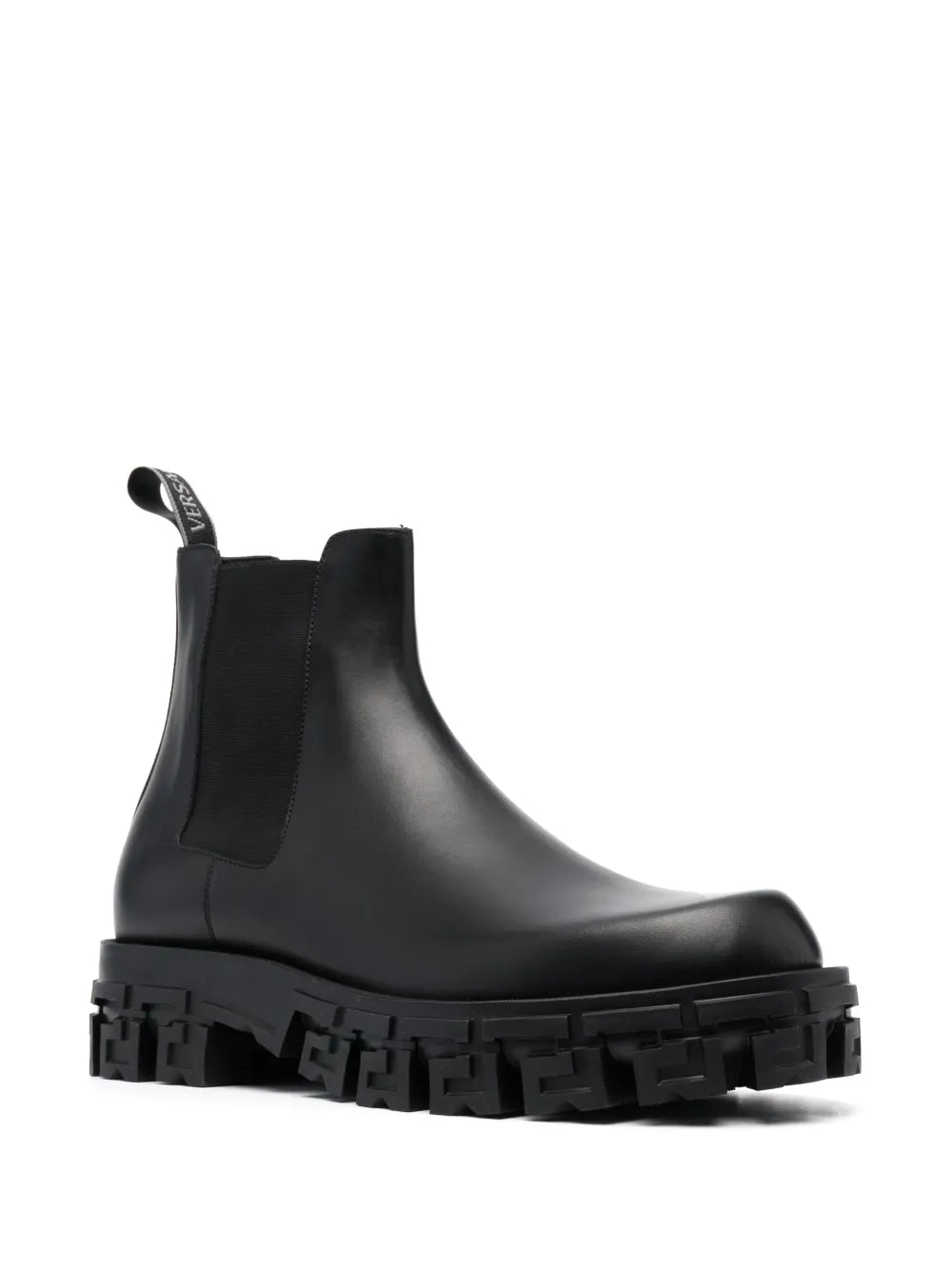 Versace Greca Portico leather Chelsea boots