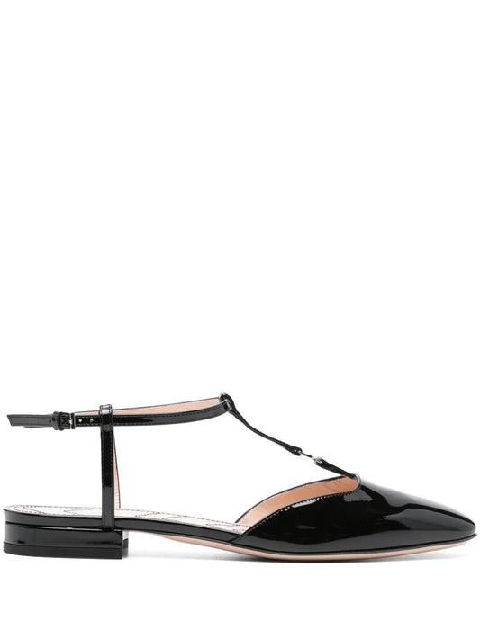 Gucci Double G patent-finish ballerinas