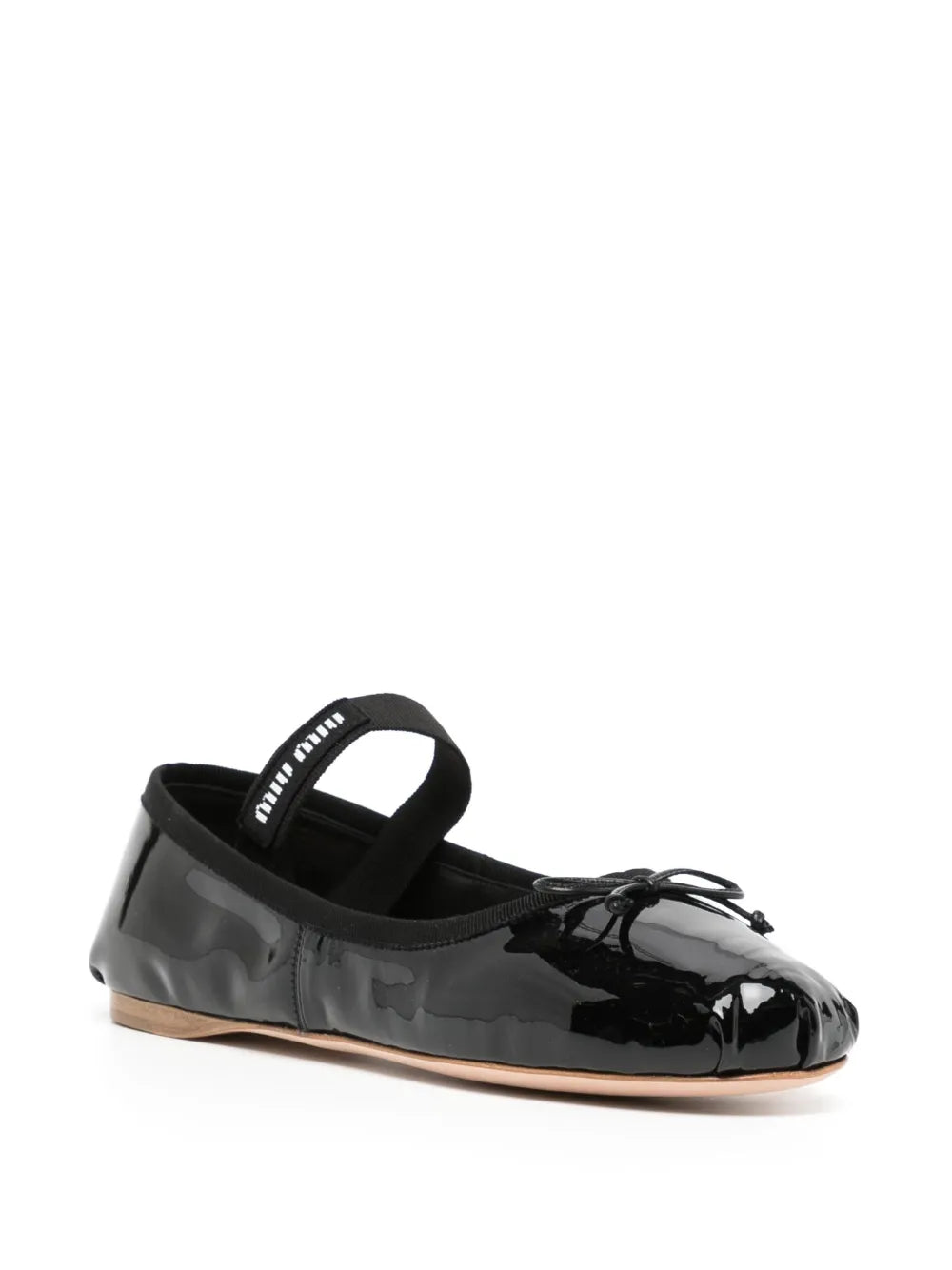 Miu Miu patent-leather ballerina shoes