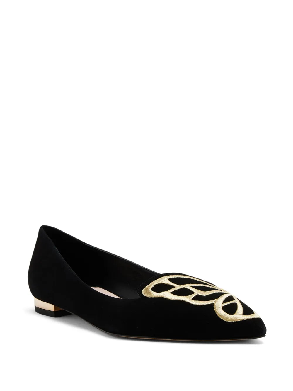 Sophia Webster Butterfly-embroidered suede ballerina shoes