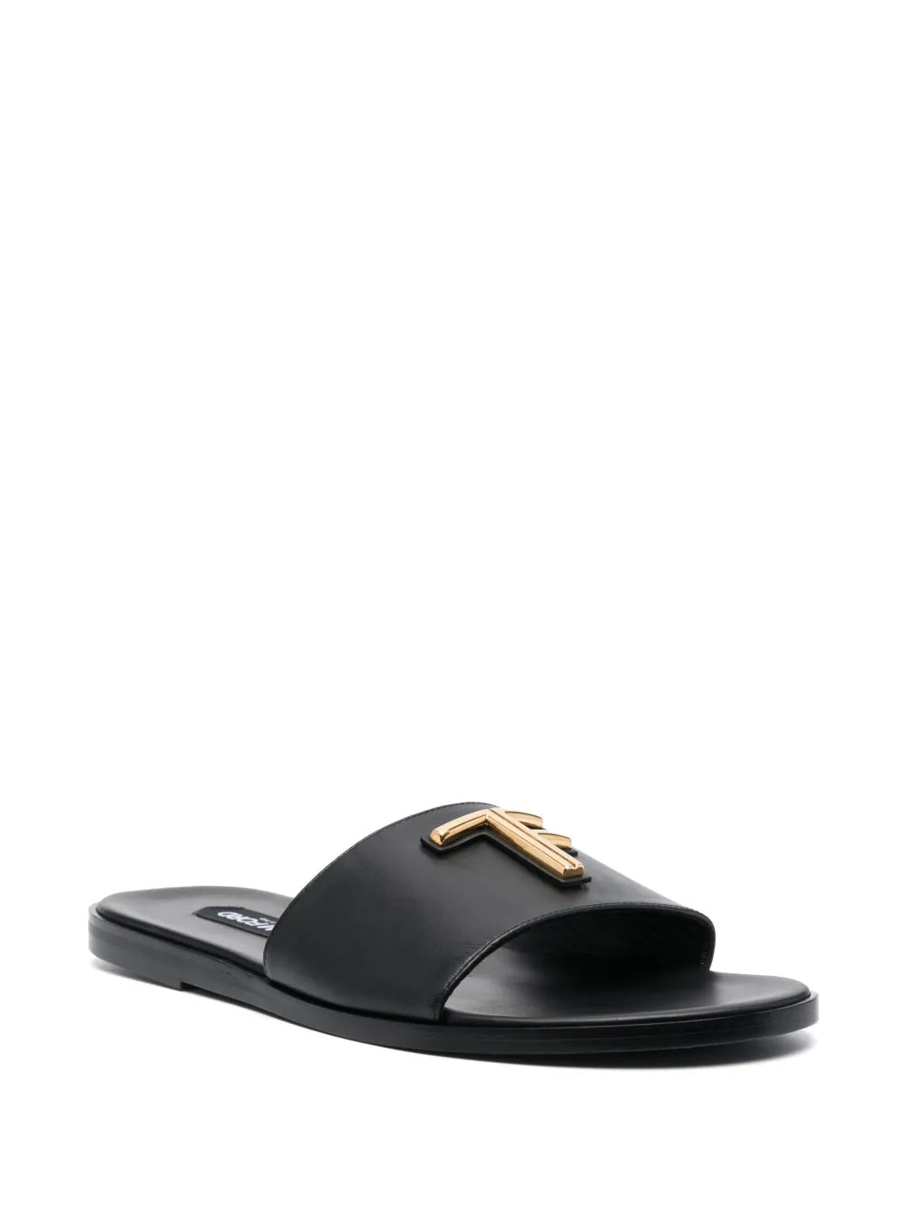 TOM FORD logo-plaque leather slides