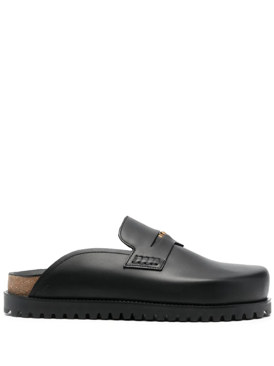Versace Medusa leather cork-sole mules