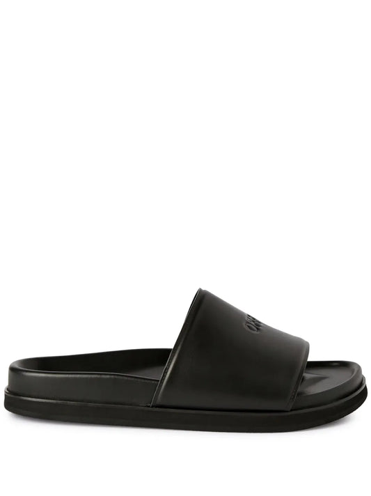 Off-White Cloud Stamp leather sliders