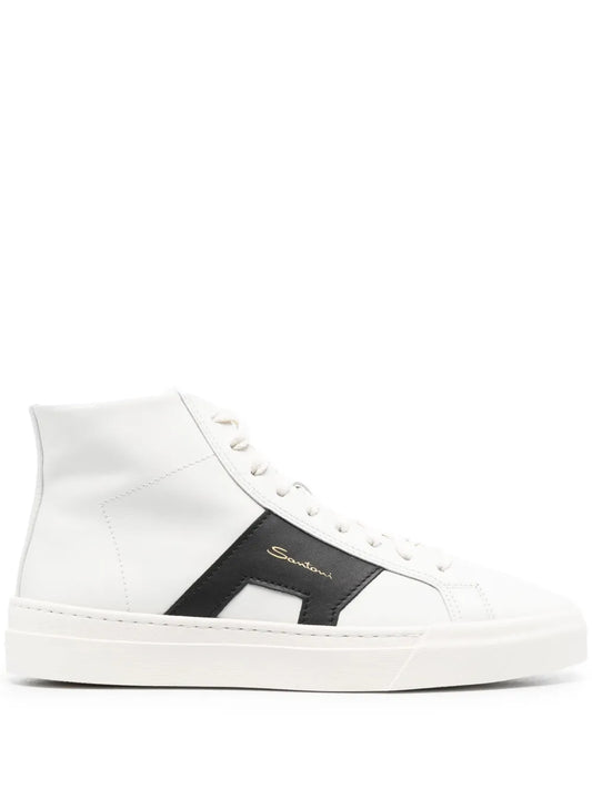 Santoni logo-lettering high-top sneakers
