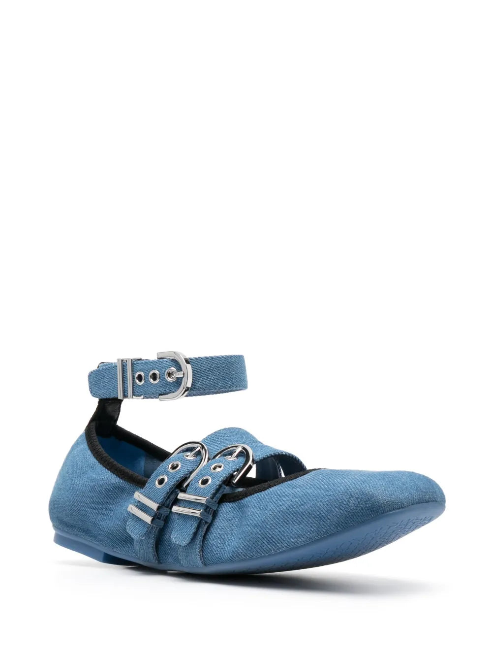 Stuart Weitzman Maverick denim flat ballerina shoes