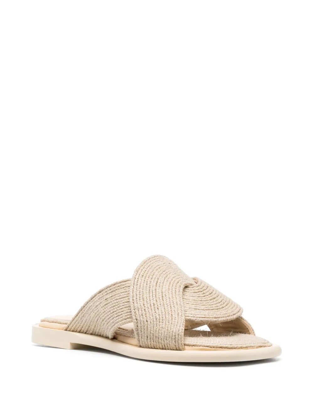 LOEWE Petal interwoven leather slides 