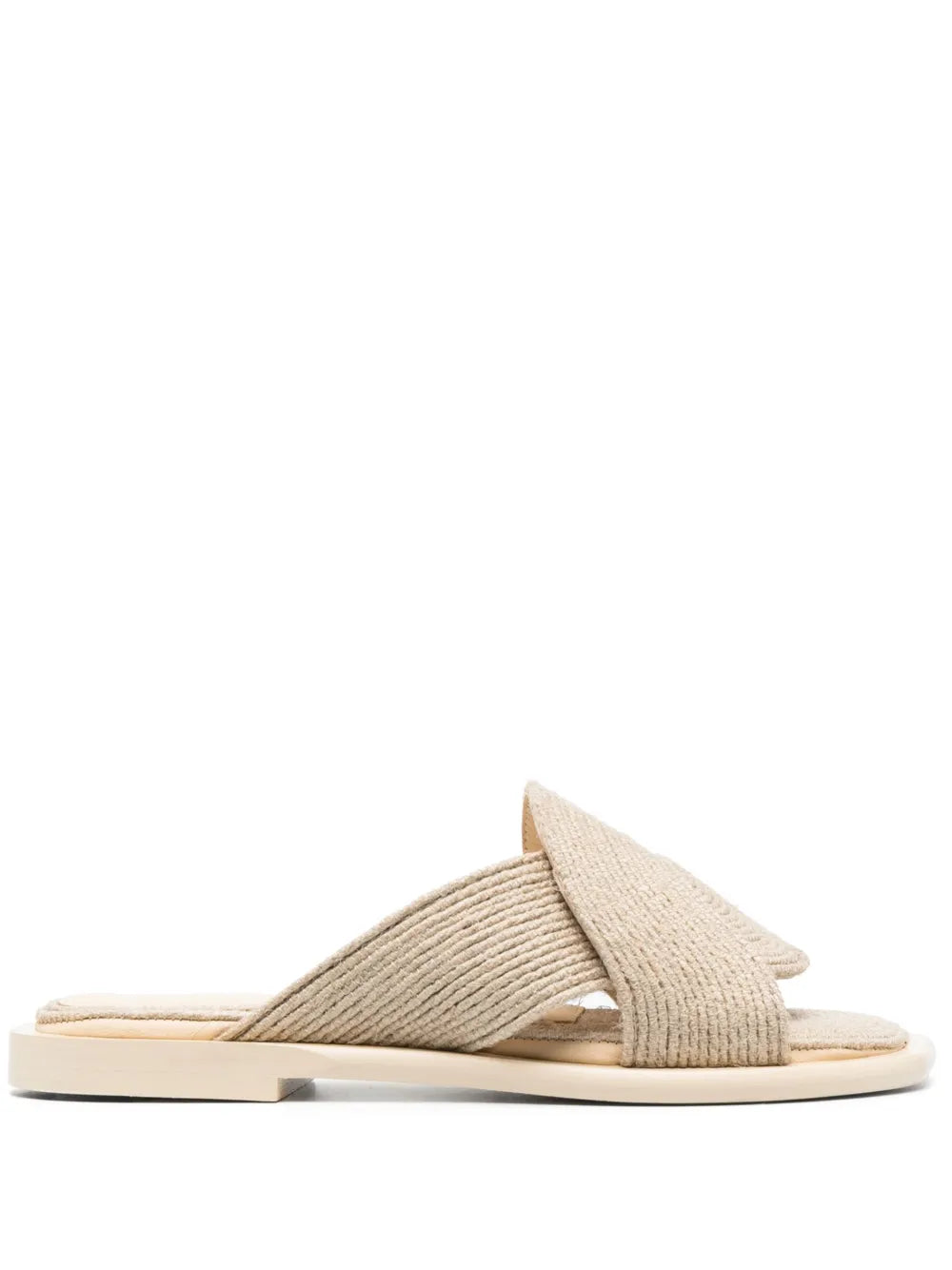 LOEWE Petal interwoven leather slides 