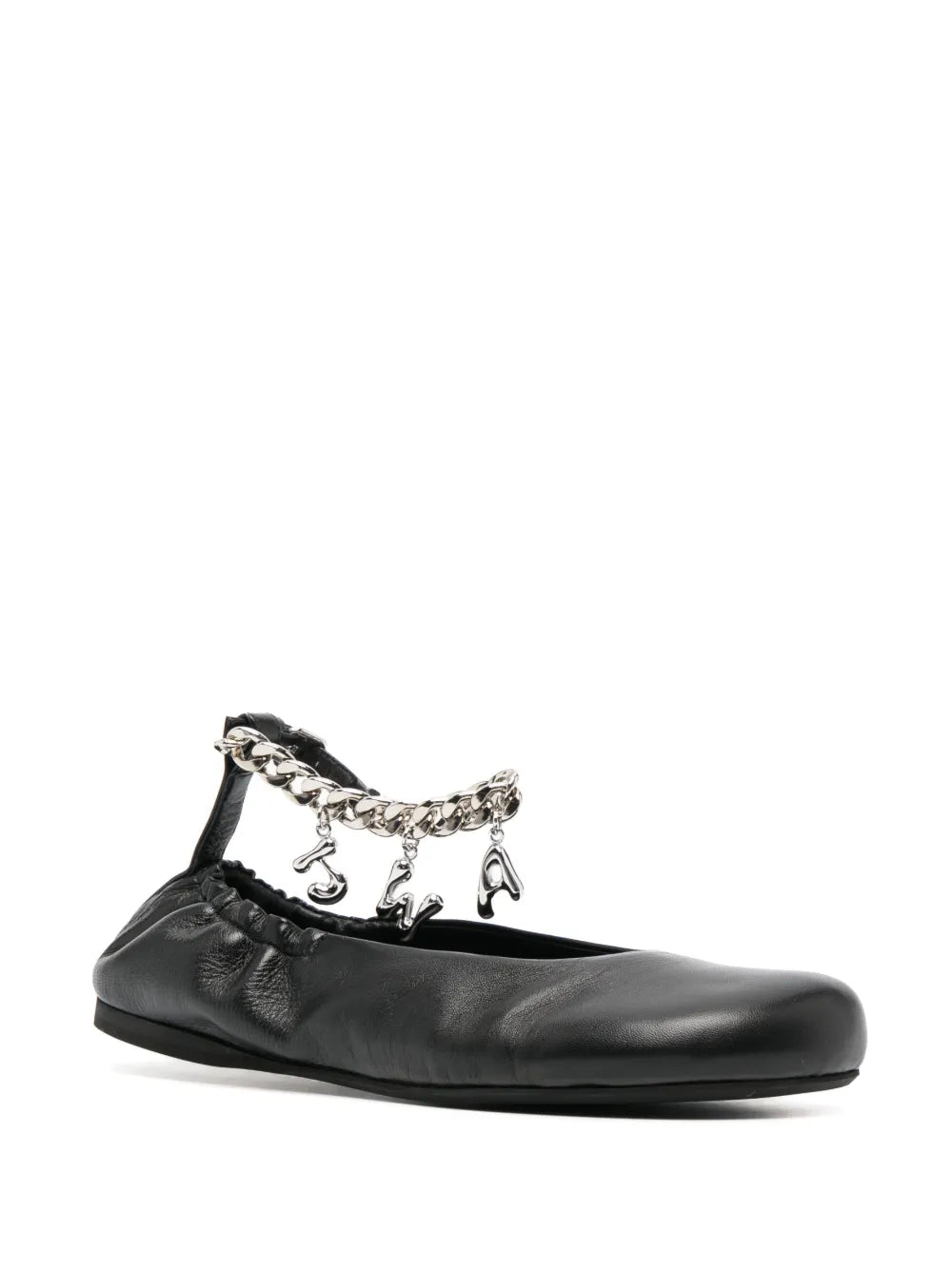 JW Anderson logo-charm leather ballerina shoes