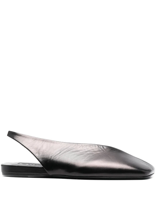 Jil Sander asymmetric-toe leather ballerina shoes