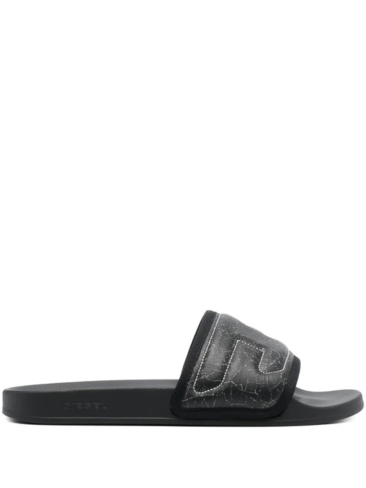 Diesel Mayemi logo-embroidered slides