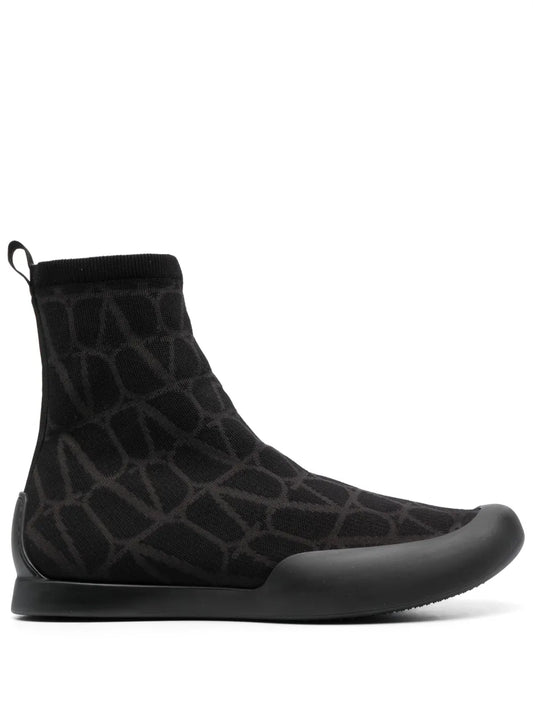 Valentino Garavani  Toile Iconographe sock boots 