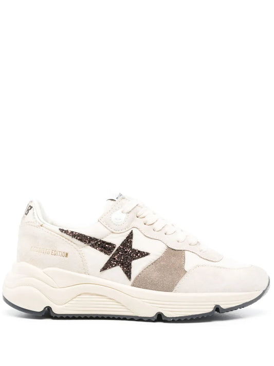 Golden Goose glitter star-patch suede sneakers