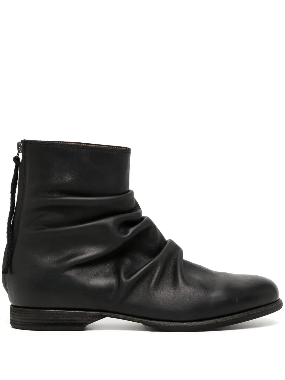 Yohji Yamamoto pleat-detail leather boots