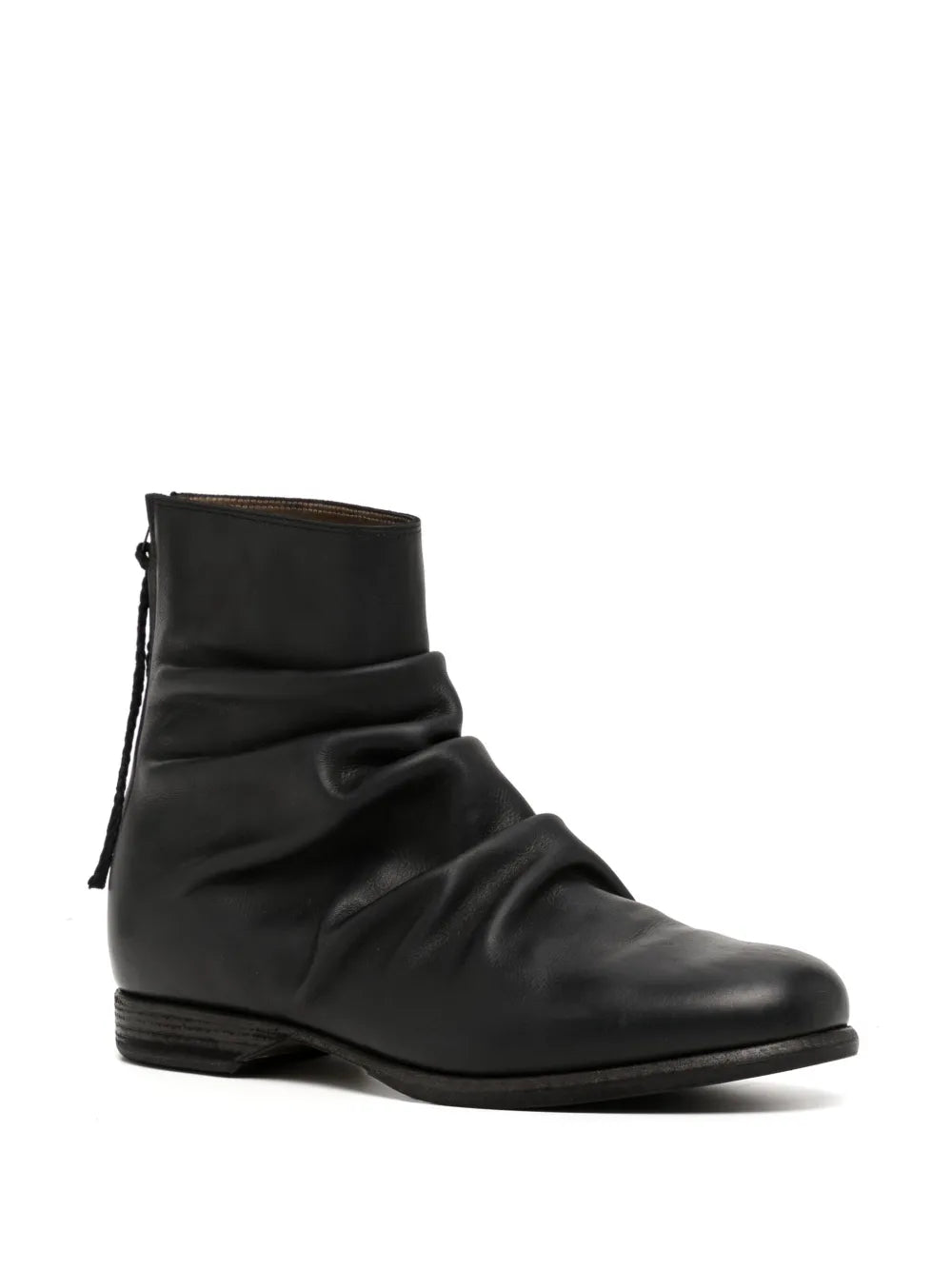Yohji Yamamoto pleat-detail leather boots