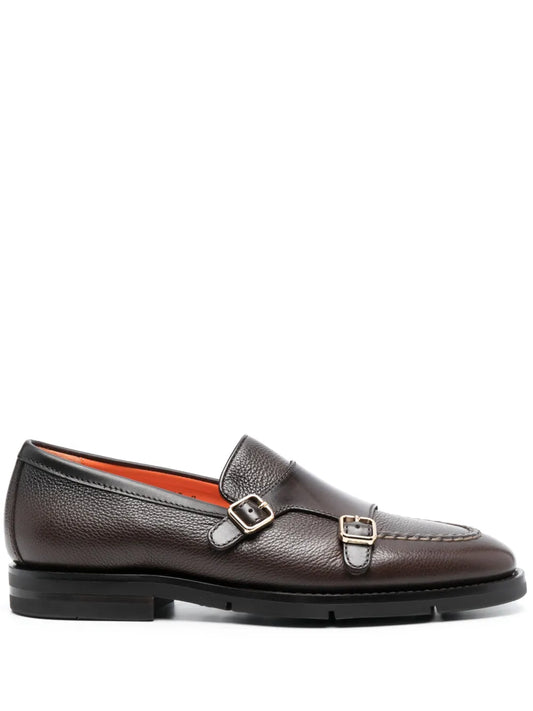 Santoni Dong leather monk shoes