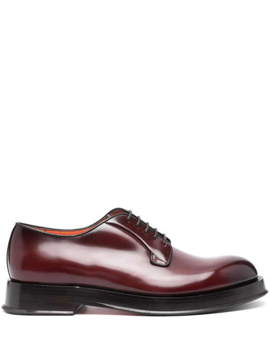 Santoni calf leather derby shoes