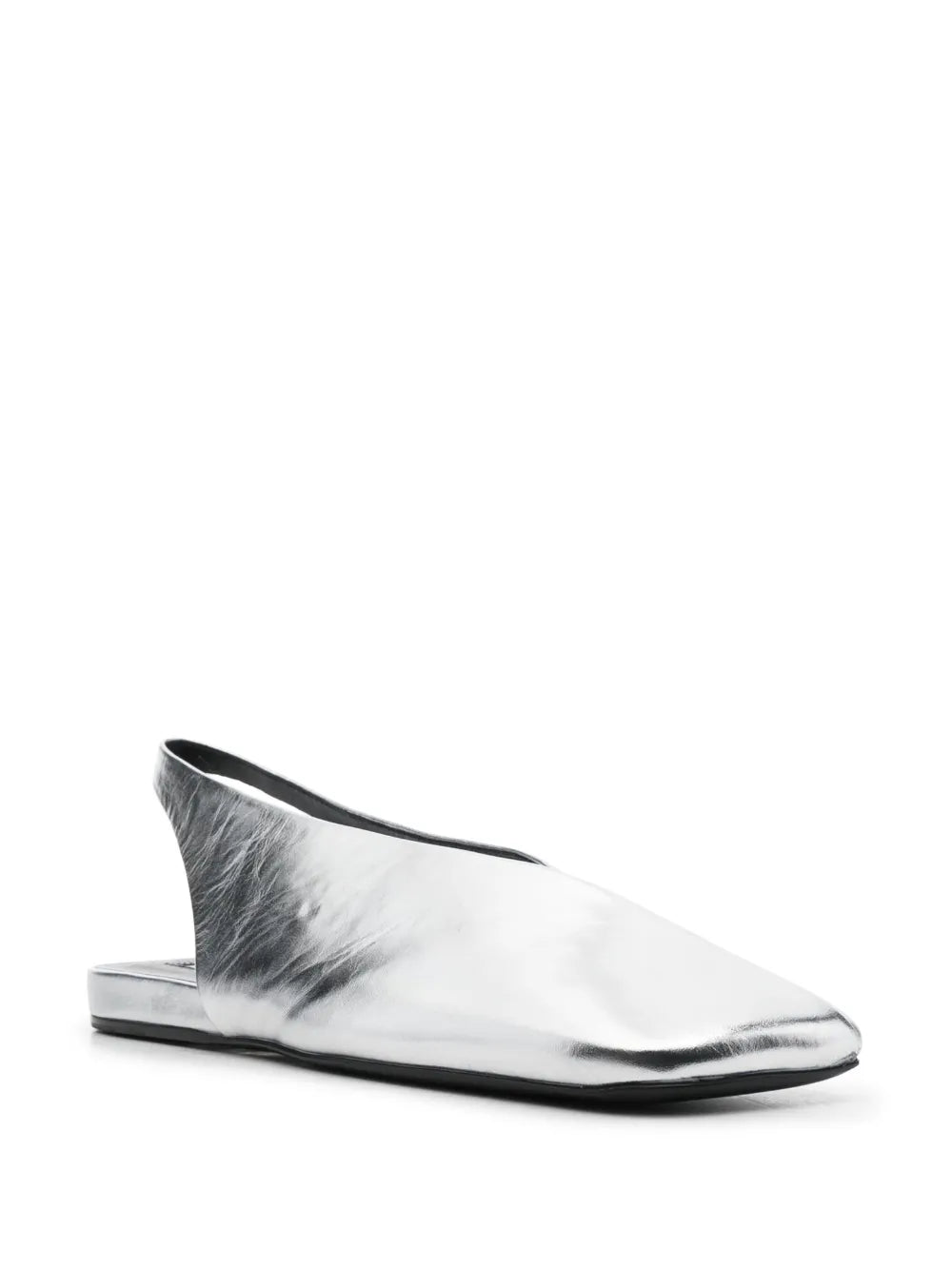 Jil Sander square-toe metallic ballerina shoes