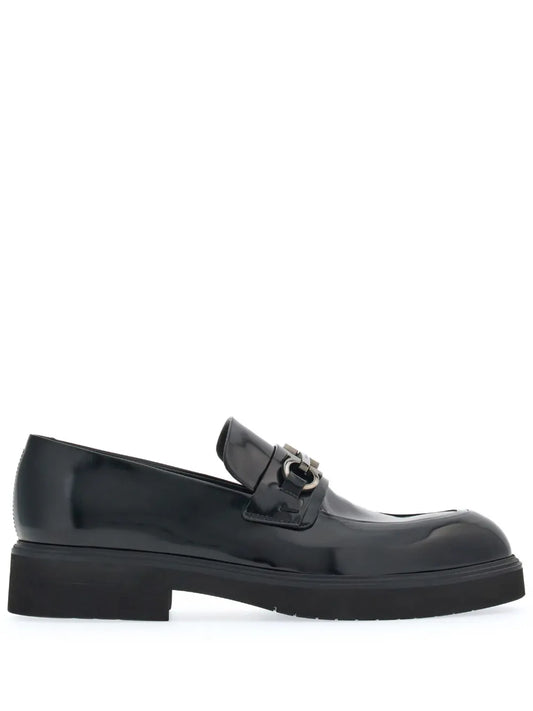 Ferragamo Gancini-ornament leather loafers