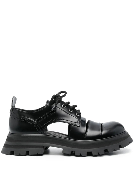 Alexander McQueen cut-out leather Oxford shoes 