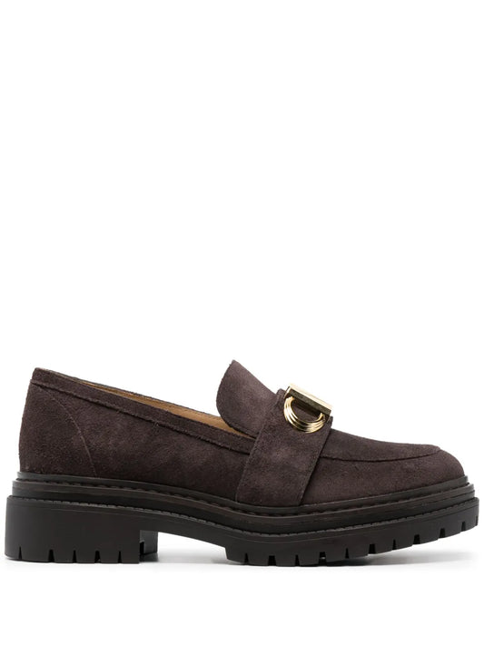 Michael Kors 45mm logo-plaque suede loafers