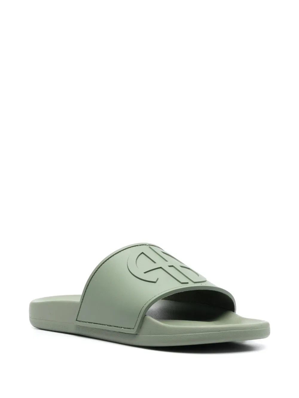 ANINE BING logo-embossed faux-leather slides
