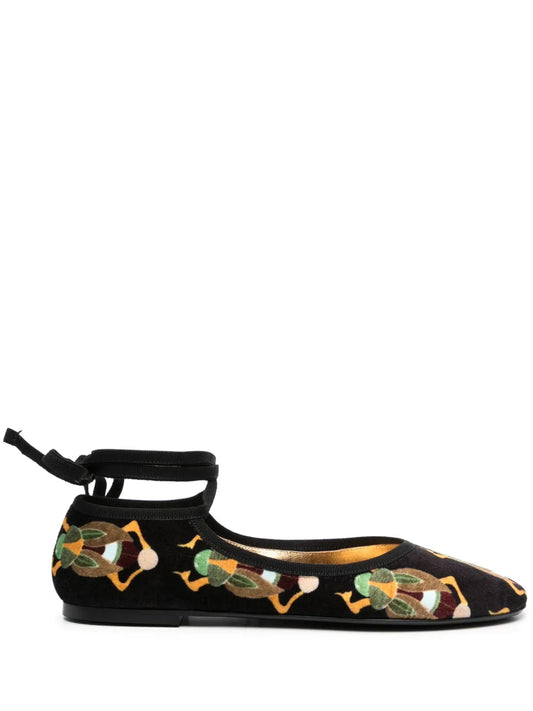 La DoubleJ Winter velvet ballerina shoes