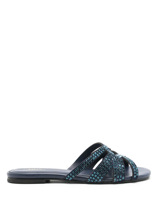 Sarah Chofakian Alix studded leather slides