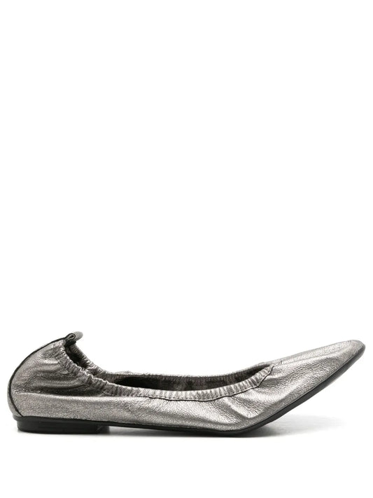 Sarah Chofakian Julia metallic-effect ballerina shoes 
