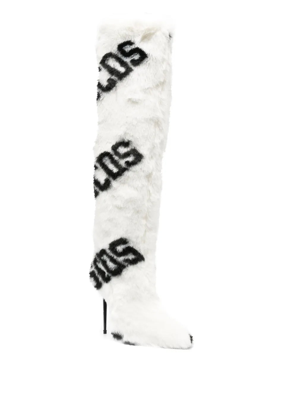 GCDS 110mm faux-fur logo-print boots