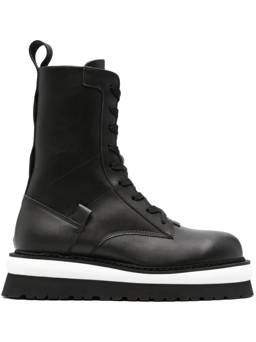 GCDS logo-lettering leather boots 