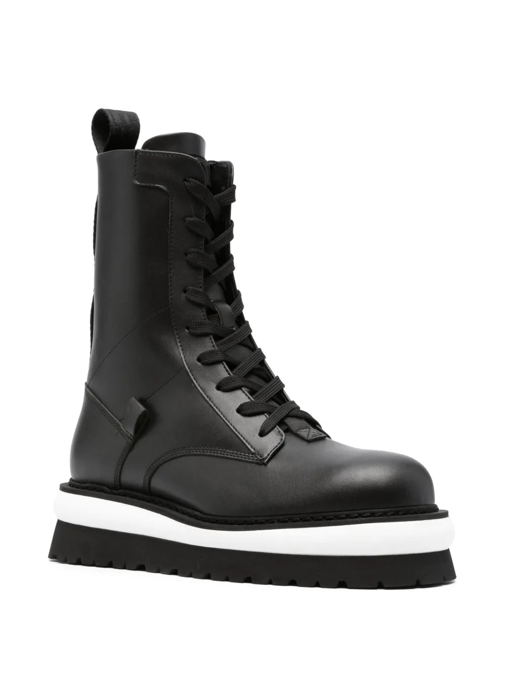 GCDS logo-lettering leather boots 