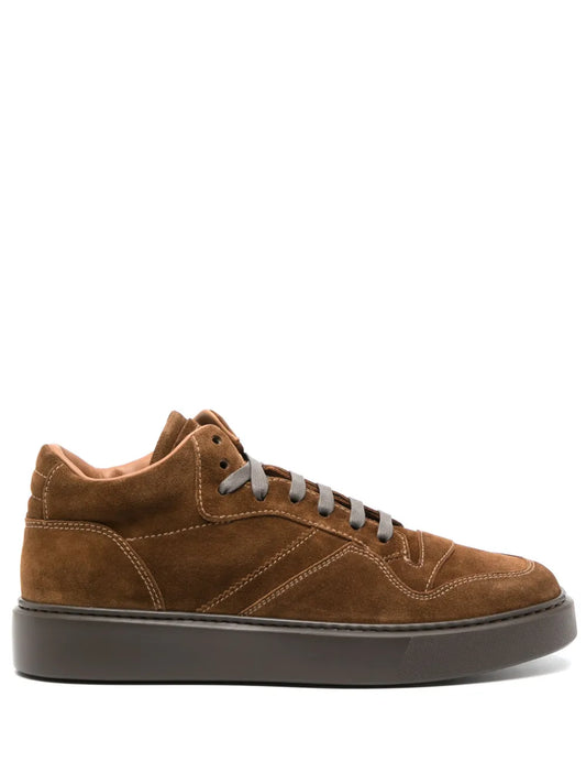 Doucal's logo-debossed suede sneakers