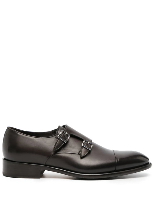 Doucal's double-strap leather monk shoes