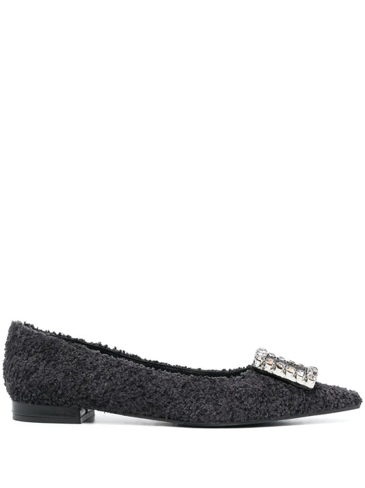 Roberto Festa fleece-texture ballerina shoes