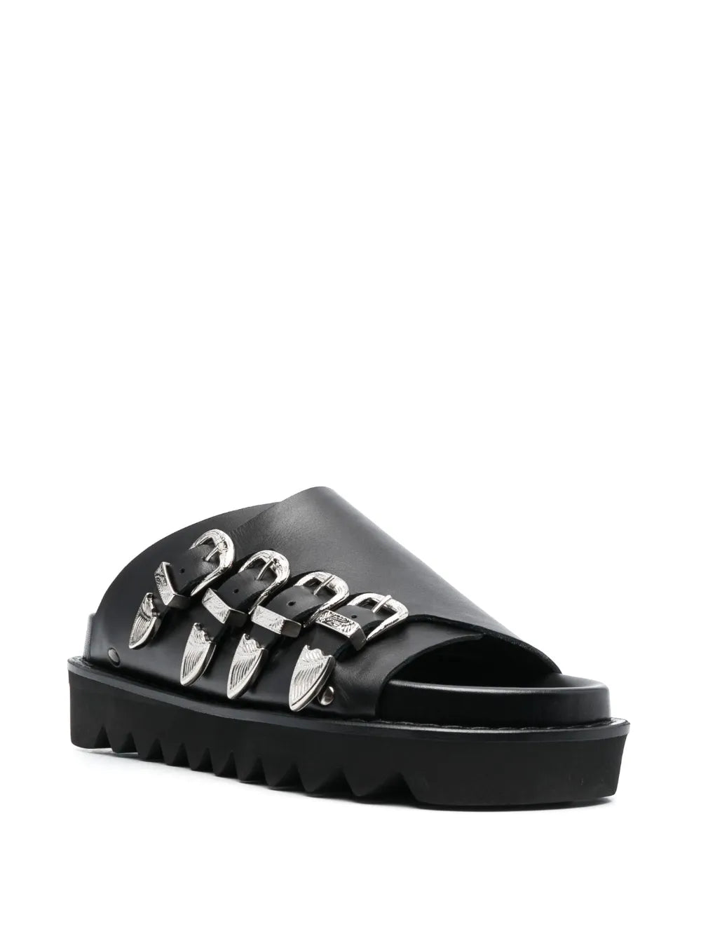 Toga Pulla western-buckle leather slides