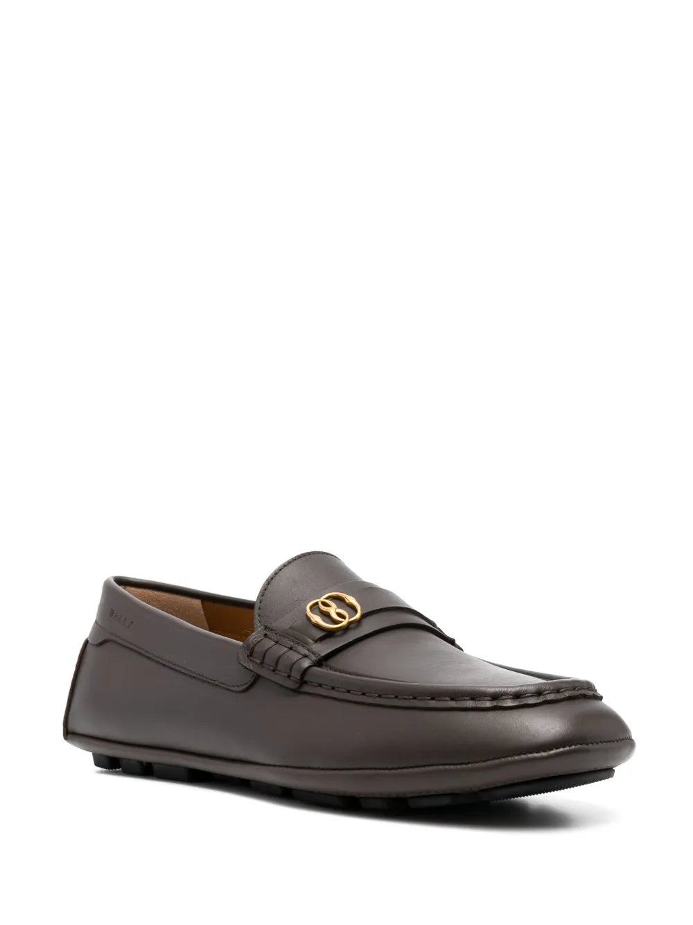 Bally logo-plaque leather moccasins