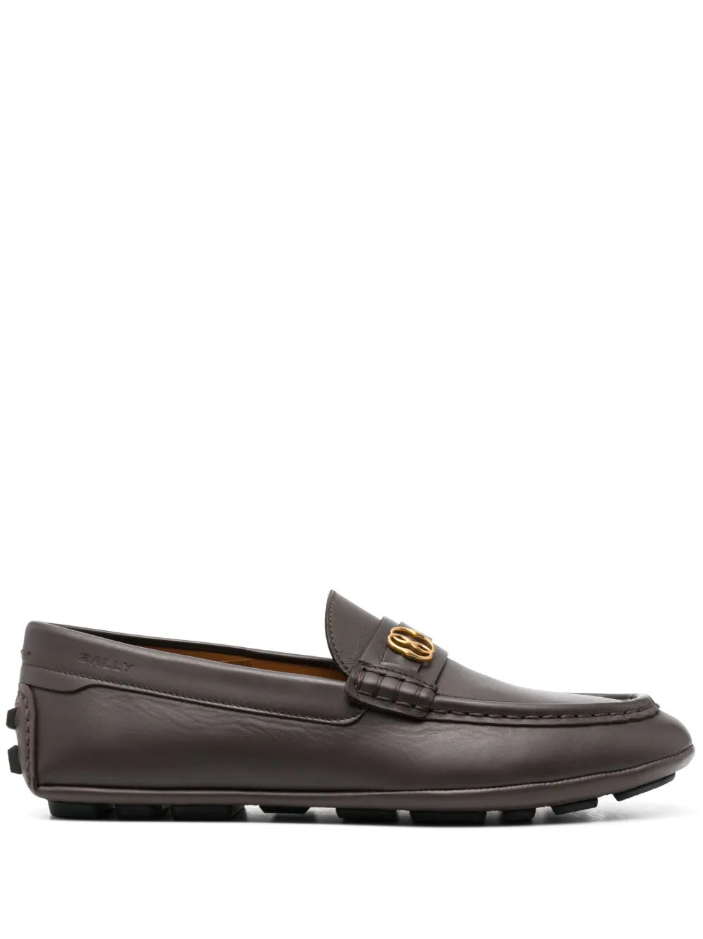 Bally logo-plaque leather moccasins