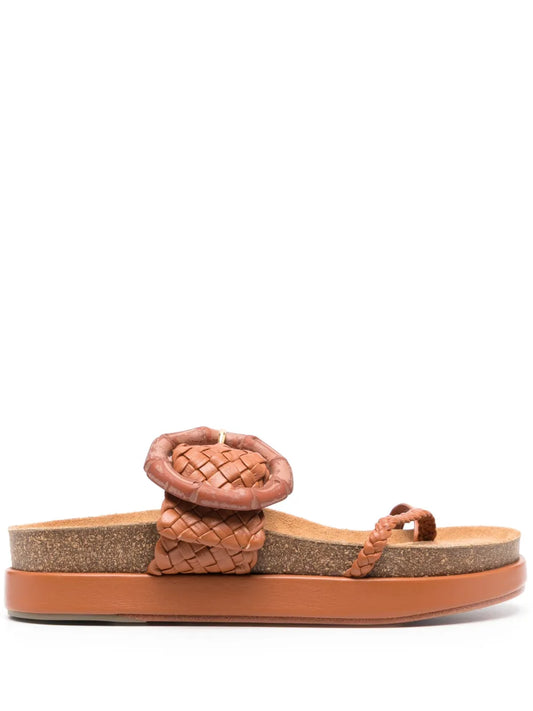 Johanna Ortiz Broadwalk Romance leather slides 