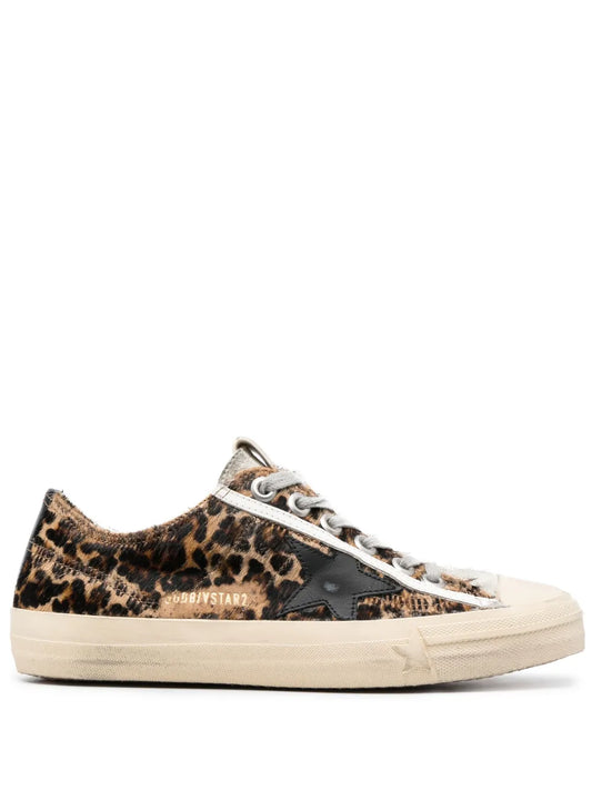 Golden Goose leopard-print lace-up sneakers