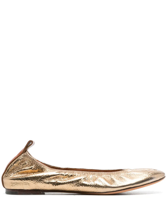 Lanvin metallic leather ballerina shoes