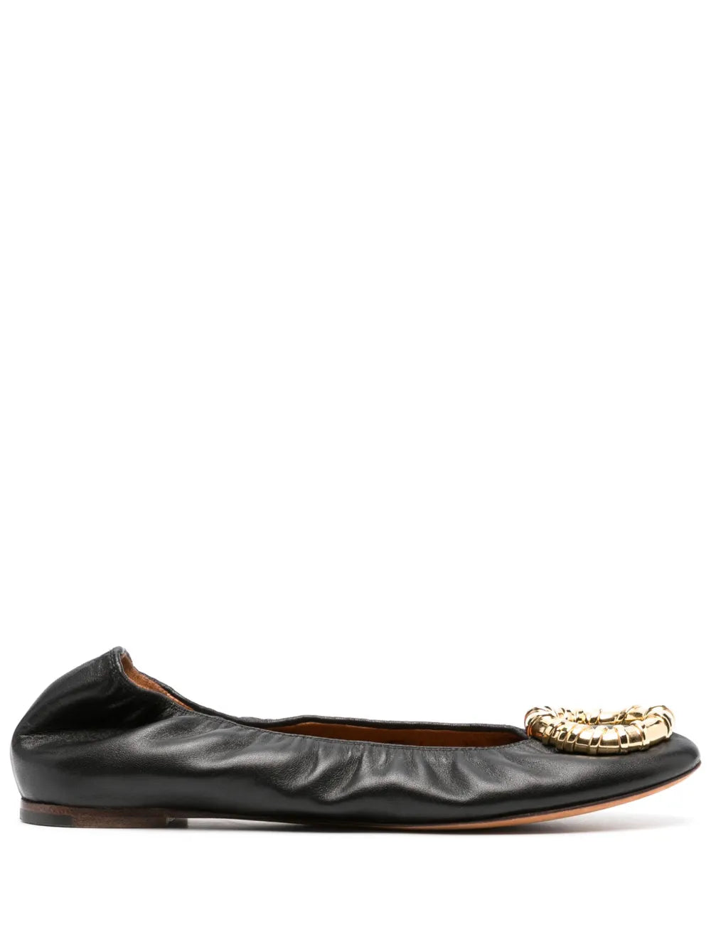Lanvin buckled leather ballerina shoes
