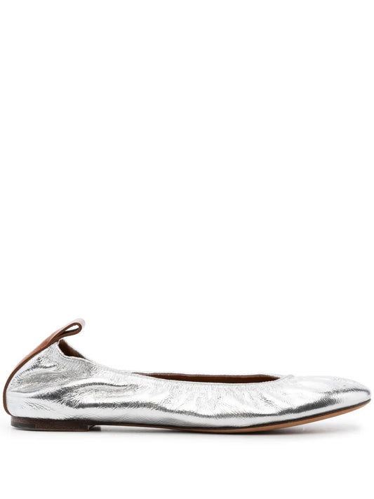 Lanvin metallic leather ballerina shoes