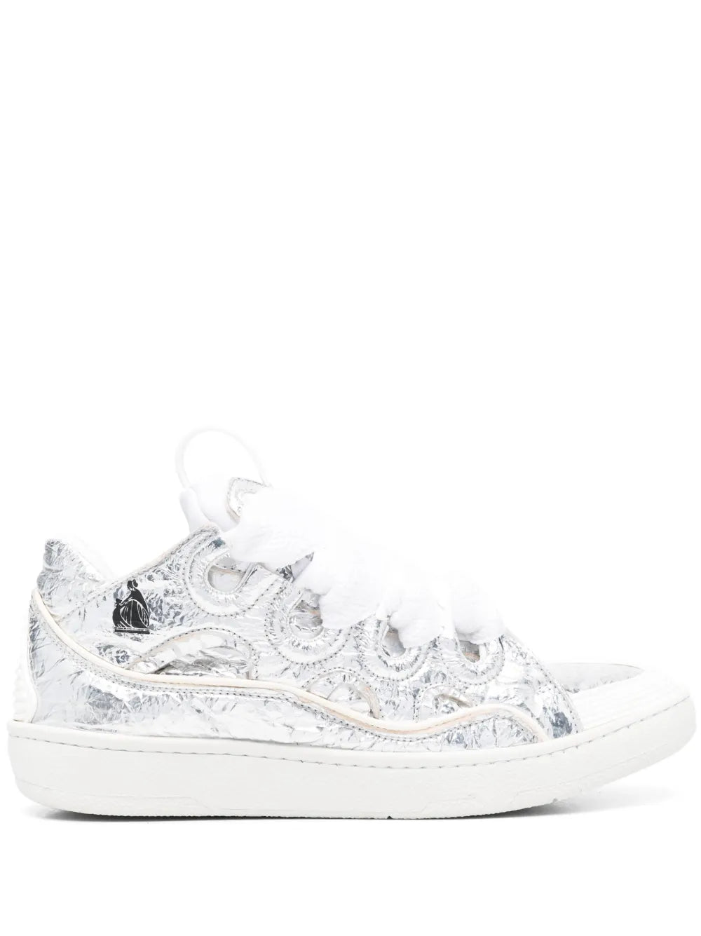 Lanvin crinkle-effect Curb leather sneakers